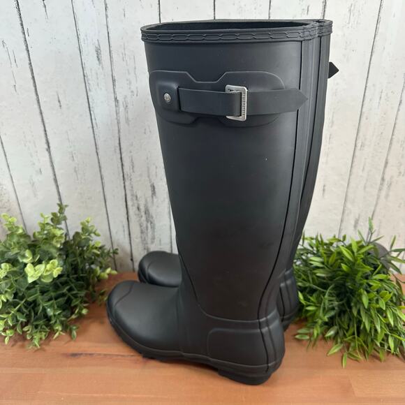 Hunter Women's Original Tall Rain Boots Black Size 9 - Picture 5 of 9